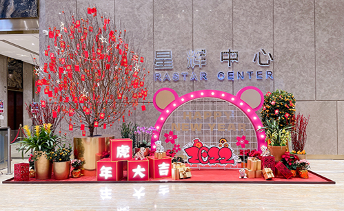 節(jié)日美陳年花年桔擺放